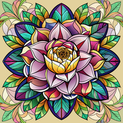 Flower, Stained Glass Style, Full body