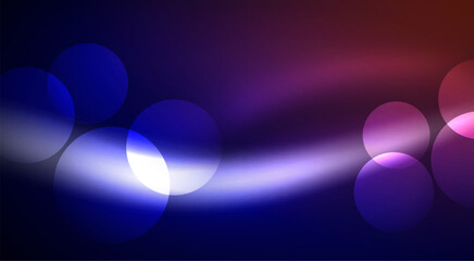 Shiny Light Neon Bubble Circles. Vector illustration For Wallpaper, Banner, Background, Card, Book Illustration, landing page