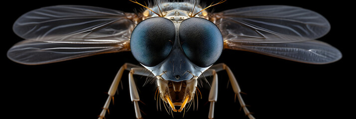 Intricate Macro Portrayal of a Gnat: Unveiling the Microcosmic Marvel in the Mundane Insect World