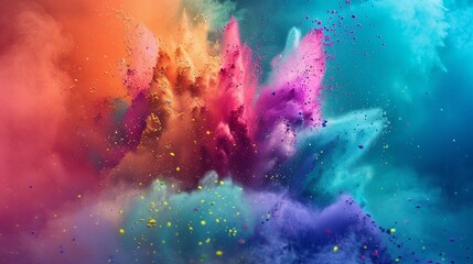 Abstract background of colorful paint explosion. - obrazy, fototapety, plakaty
