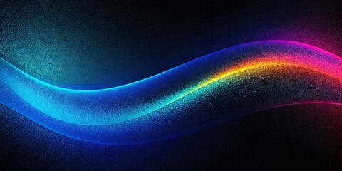 abstract colorful waves on dark background. 