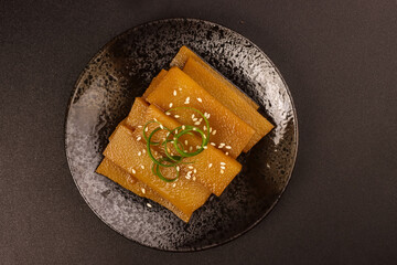 Menma is Seasoned Bamboo Shoots, a Clasic Japanese Ramen Topping.