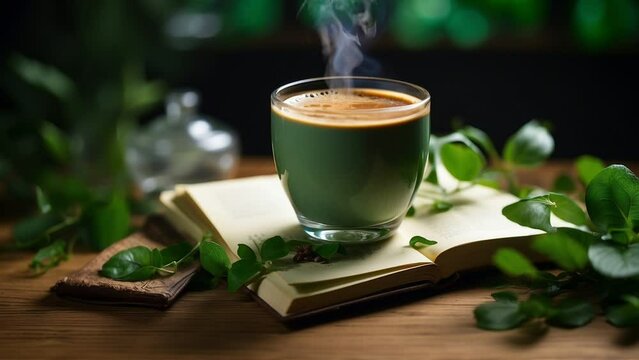 cup of coffee. Seamless looping 4k animation video background 