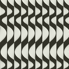 Repeating geometric pattern background with wavy lines
