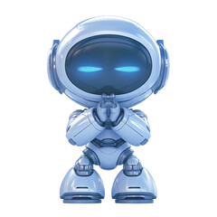 Happy cute robot on transparent background, friendly and cheerful robot. Friendly mini robot. PNG image. Generative AI