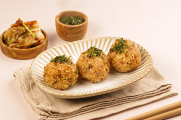 Kimchi Rice Ball or Kimchi Jumeokbap.