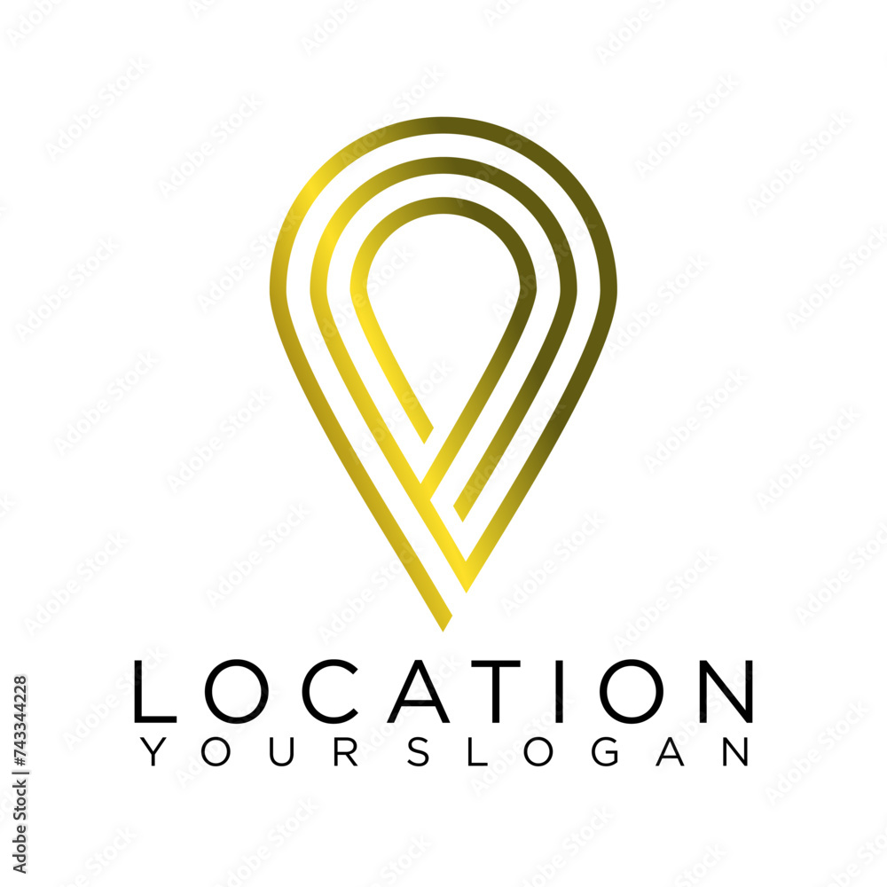 Wall mural location pin logo abstract design vector