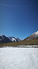 snow covered mountains