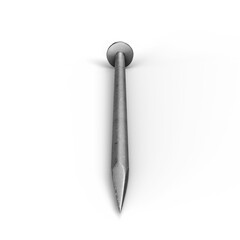 Steel Nail Pin. 3D Illustration. File with Clipping Path.