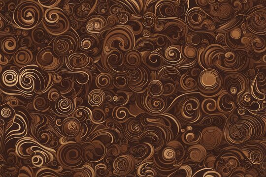 Fundo marrom abstrato, desenhos cirulares em tons marrom claro
