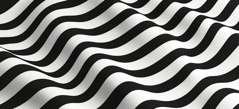 Black and white stripes abstract design background. Black and white stripes represent a rhythmical curve surface.
