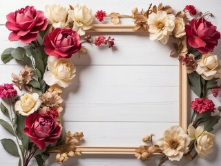 Frame flowers without a white background 