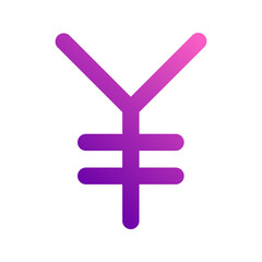 japanese yen gradient icon