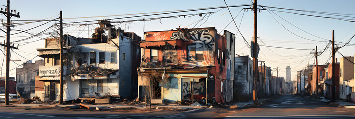 Depiction of Urban Decay: Life and Resilience in a Neglected Neighborhood or Ghetto