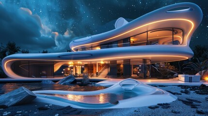 futuristic architecture modern villa