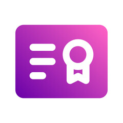 certificate gradient icon