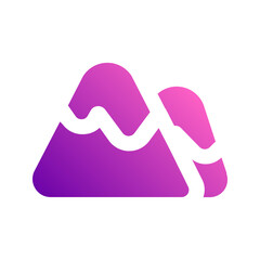 snow mountains gradient icon