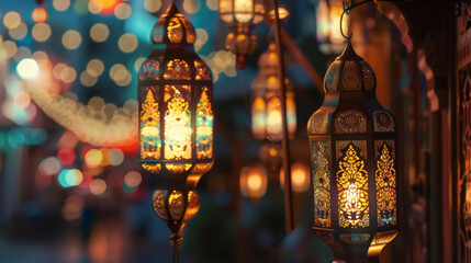 Decorative lanterns known as fanoos adorning homes and streets alike to signify the arrival of...