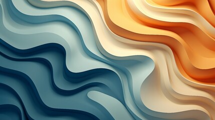 Abstract colorful paper background with waves AI Generated
