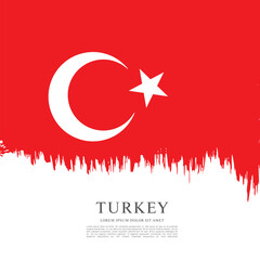 Flag of Turkey, brush stroke background
