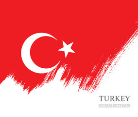 Flag of Turkey, brush stroke background