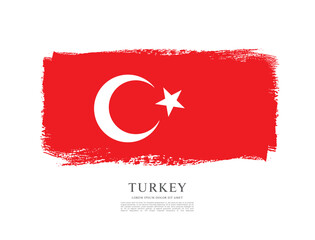 Flag of Turkey, brush stroke background