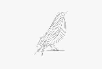 line art of bird Vector Graphic Design. Minimal Animal Drawing Usable for for Business, Branding, Corporate, Company or Children Coloring Book Page Related Bird, fly, wildlife, nature, animal,