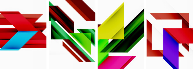 Triangle poster abstract background set for wallpaper, business card, cover, poster, banner, brochure, header, website