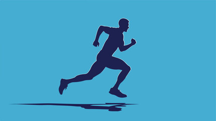Silhouette athlete running isolated icon cartoon