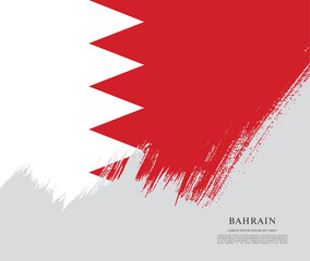 Flag of Bahrain, brush stroke background