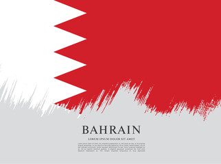 Obraz premium Flag of Bahrain, brush stroke background