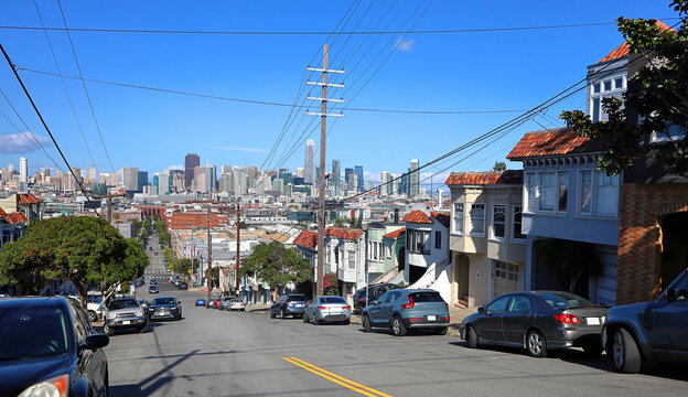 View of the downtown San Francisco skyline from Potrero hill.