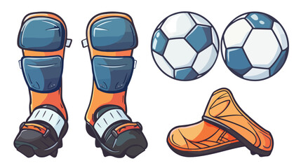 Sports knee pads equipment icon cartoon vector il - obrazy, fototapety, plakaty