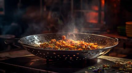 Experience the Art of Cooking with a Variety of Delicious Meals Using Traditional Kitchen Tools and Techniques - From Sizzling Pans to Flavorful Soups, generative AI