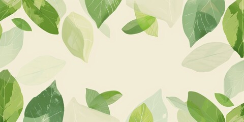 Vibrant green foliage design on a soft beige backdrop, perfect for eco-conscious themes.