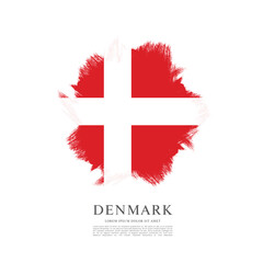 Flag of Denmark, vector illustration