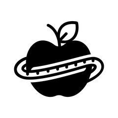 Vector solid black icon for Nutritional diet