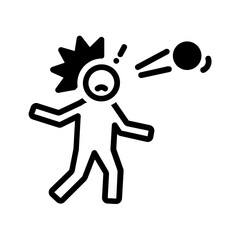 Vector solid black icon for Sport injury