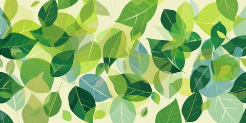 Lively green leaf overlay with a translucent effect, set against a light yellow backdrop.