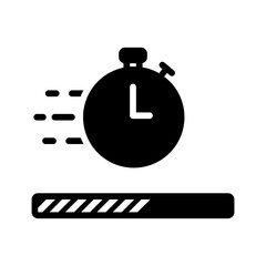 Vector solid black icon for Quick buffer