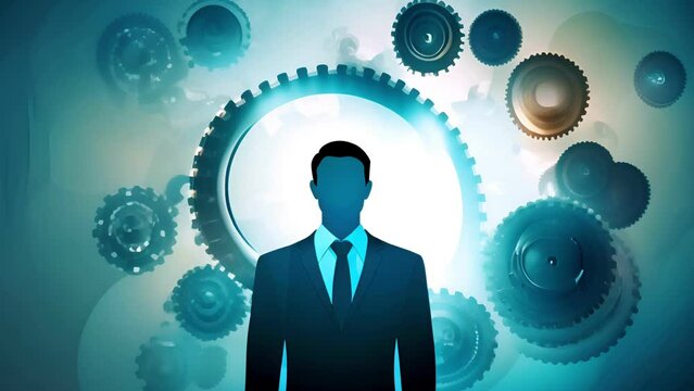 Business or owner man hold circle of network structure HR Human resources. Business leadership concept. Management and recruitment. Social network. Different person, business, leader