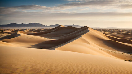 Fototapeta na wymiar Landscape of golden sand dune in desert