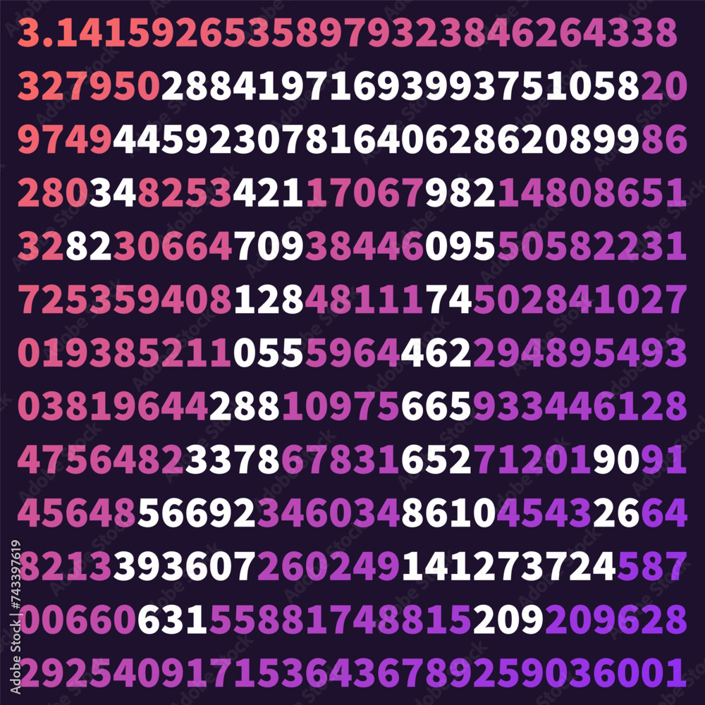 Poster 3.14 happy pi day banner. pi numbers maths modern vector colorful illustration