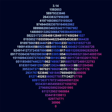 3,1415 irrational number card. Happy PI Day colorful banner. 14 March Holiday vector illustration