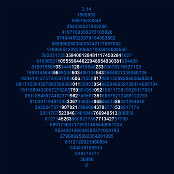 Happy PI ПЂ Day blue banner made with 3.1415 irrational number. 14 March Holiday vector illustration