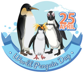 Obraz premium Colorful vector celebrating penguins and conservation