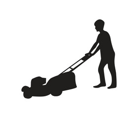 Free vector hand drawn lawn mower silhouette
