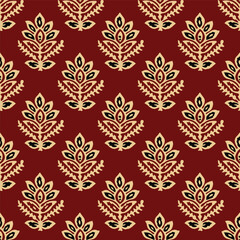 Indian traditional floral block print booti Digital textile design