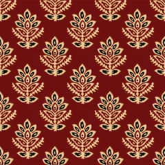 Fototapete Indian traditional floral block print booti Digital textile design © CADDED DESIGNS