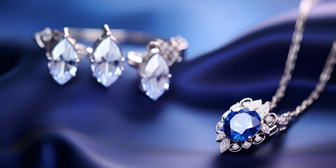 Modern Chic: Contemporary Sterling Silver Jewelry Sets with Striking Blue Stone Accents